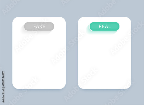 simple fake vs real comparison empty frame design