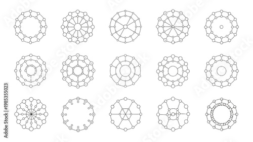 Collection of Geometric Circular Patterns and Decorative Elements