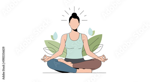 Woman Meditating in Lotus Pose, Yoga, Mindfulness, Zen, Inner Peace, Relaxation