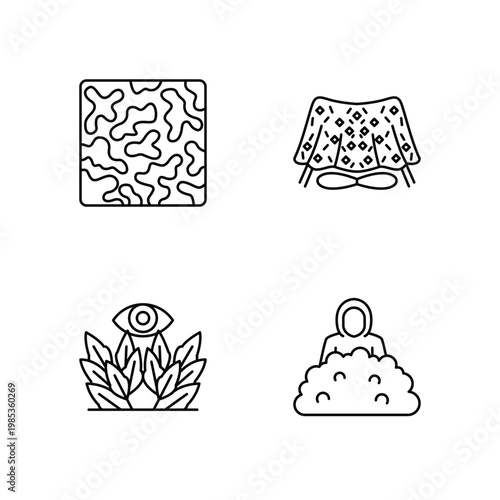 Camouflage and Stealth Surveillance Icon Set