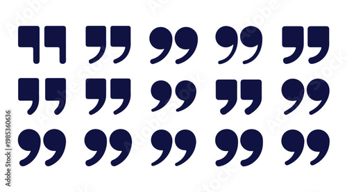 Dark blue double quote marks collection for modern creative projects and digital typography.