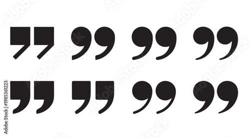 Collection of black quotation mark icons for text and design elements.