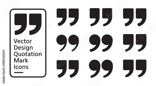 Vector icons for quotation marks and related punctuation symbols.