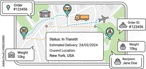 Global Delivery Tracking App: Order Status, Logistics, and Shipping Route