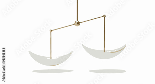 Balance Scale with White Dishes, Conceptual Art