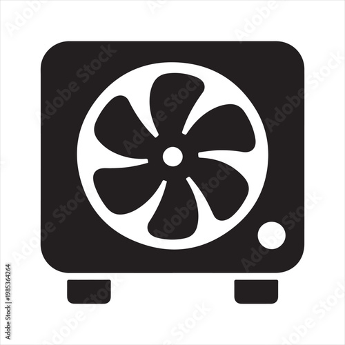Fotografía Computer Cooling Fan or Air Ventilation Solid Glyph Icon