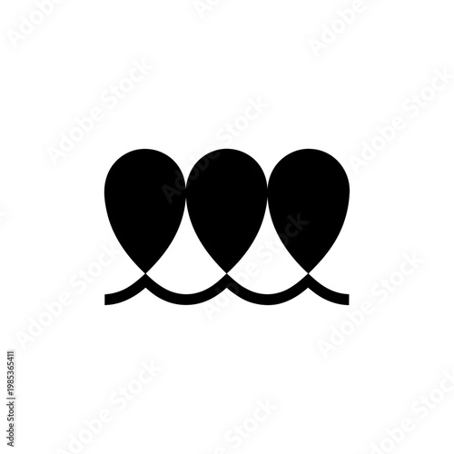 Three black balloons icon