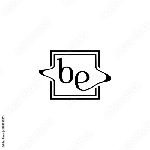 Minimalist logo design with letters b and e