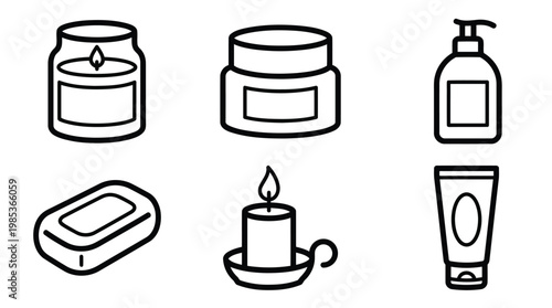 Assorted Bath And Body Products Set With Candles.
