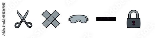 Hand-drawn Censorship and Restriction Icons Set