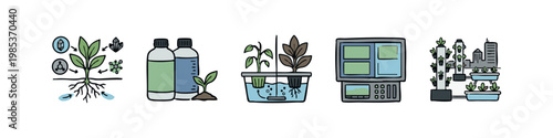 Icons for Hydroponic Systems and Smart Farming