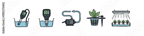 Icons for Hydroponics and Water Quality Testing
