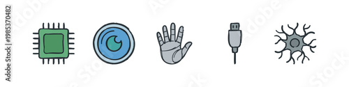 Icons for Technology, Robotics, and Neuroscience