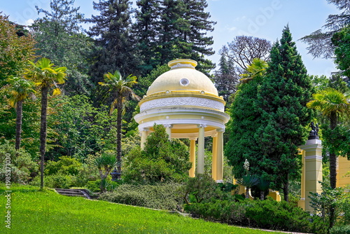 Moorish gazebo in the Arboretum Park of Sochi, Krasnodar region of Russia