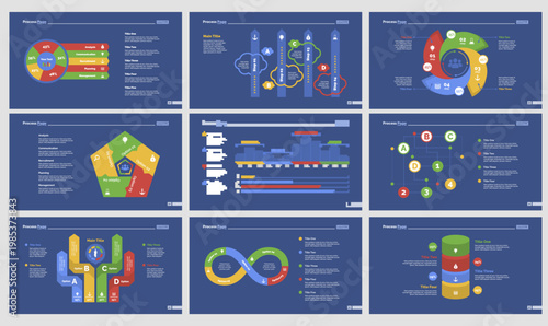 Nine Workflow Slide Templates Set