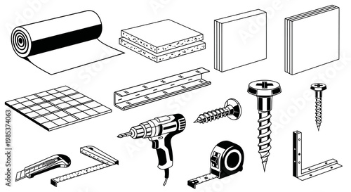 Home Improvement Construction Materials and Power Tool Collection