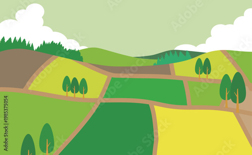 のどかな田舎の農地風景背景