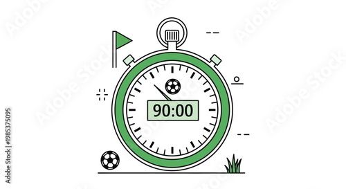Green stopwatch with digital timer display.