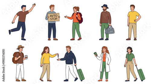 Diverse Group of People Engaging in Travel and Everyday Activities