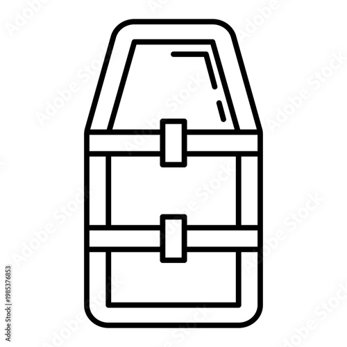 spinal board stretcher line icon with editable stroke