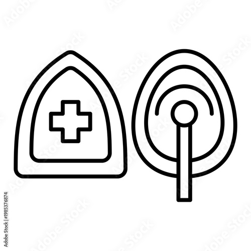 CPR mask line icon with editable stroke
