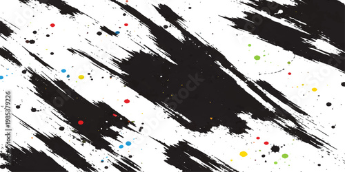 Abstract ink strokes and splashes creates a high-impact graphic design, it's a dynamic blend of raw energy and artistic expression, perfect for any project that demands attention.