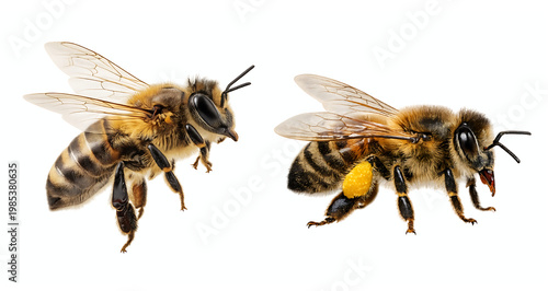 honey bee isolated on white