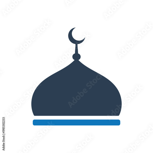 Mosque Dome and Crescent Icon