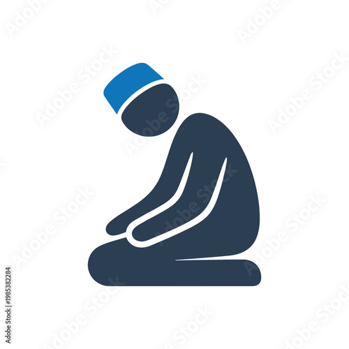 Muslim Man Prayer Prostration Icon