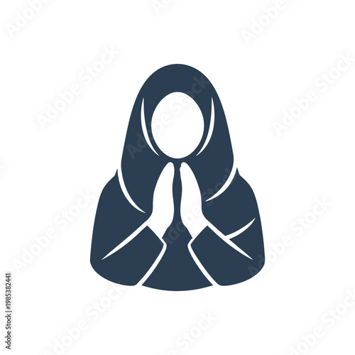 Modest Woman Prayer Greeting Icon