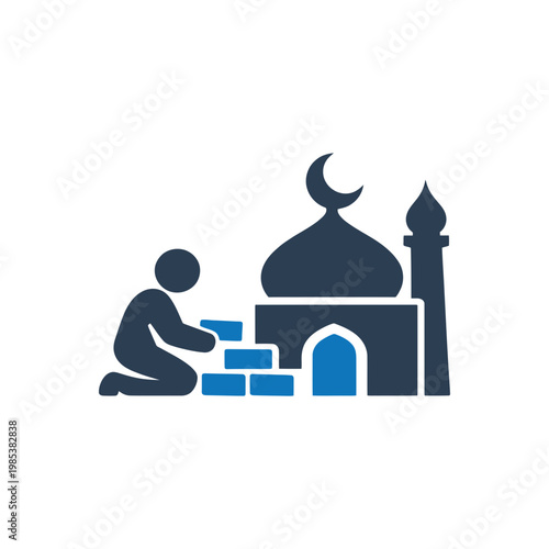 Building A Mosque Worship Icon
