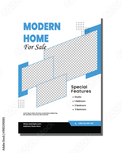 Real estate flayer. Real estate house property for sale flayer. Vector full editable real estate flayer design.