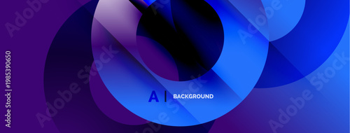 Abstract fluid shapes, vibrant purple, blue gradients. Modern design, dynamic composition, digital illustration. Background element for presentations.