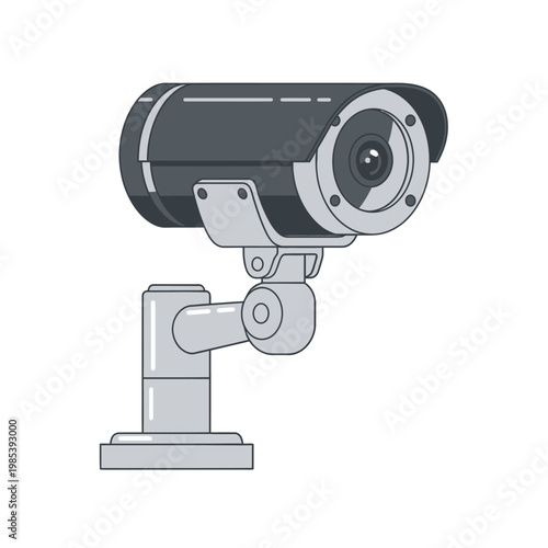 Modern Surveillance Camera - Security and Monitoring Icon Illustration
