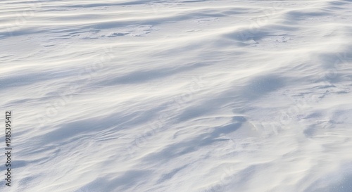 Windblown Snow Drifts, Rippled Snow Surface, Winter Landscape Texture