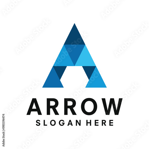 arrow logo design template illustration vector. letter A