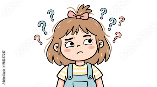 Confused face emotion for kids learning