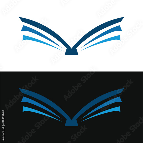 Simple modern paper book logo vector template illustration