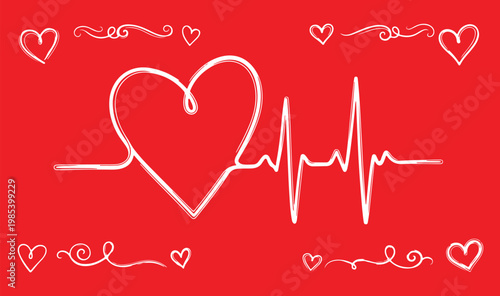 Anatomical human heart and heartbeat pulse line icons set minimalist black and white silhouette vector illustrations 