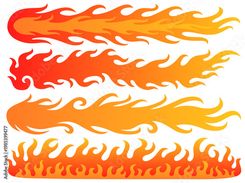 炎の飾りラインセット