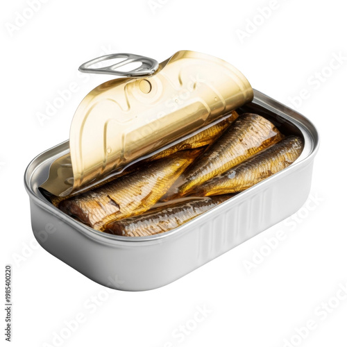 Open tin of sardines in oil