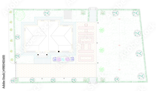 Top View Vector Icons of Trees and Plants for Floor Plan and Architectural Design Projects, Landscape Design, CAD	