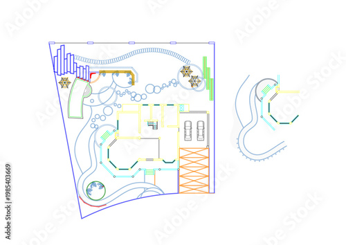 Top View Vector Icons of Trees and Plants for Floor Plan and Architectural Design Projects, Landscape Design, CAD	