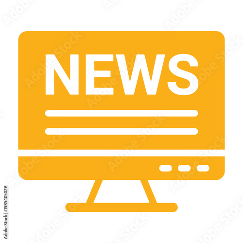 News on television screen with white background