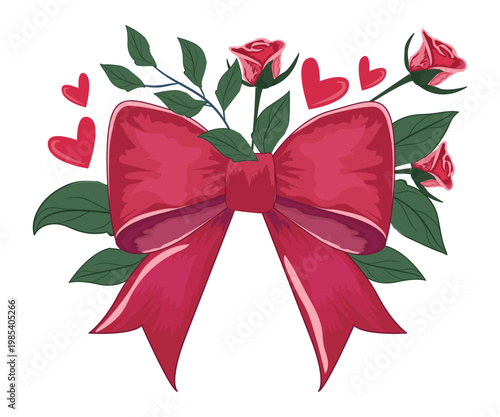 Pretty Pink Bow Illustration for Invitations and Cards