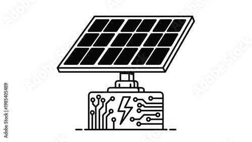 Advanced solar panel system integrated with electronic circuit board technology for efficient renewable energy generation.