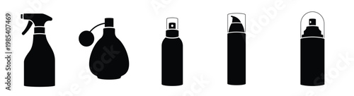 sprayer bottle icon set of stylist design element flat 