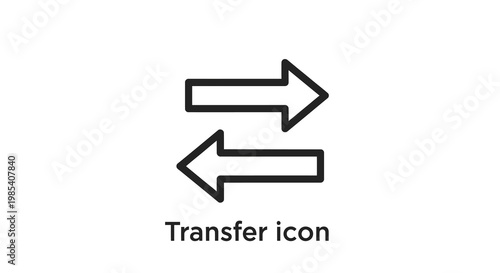 Two opposing arrows represent transfer exchange or movement silhouette