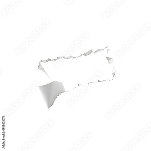 Torn paper hole against a transparent background conceptual design element