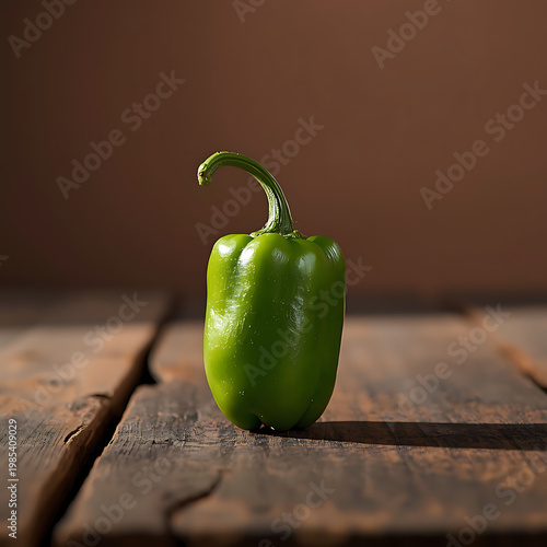 green bell pepper on wood